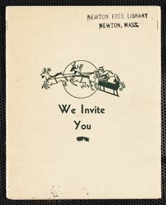 An invitation to “family affair” given for the Library Fund at the Union Church by the Waban Woman’s Club