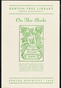 Newton Free Library spring booklist, 1946