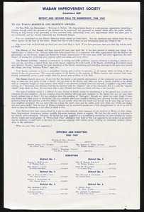 Report and second call to membership, 1968-1969