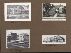 The Poor Farm, residence of George K. Heald, Locke Homestead on Beacon Street, and Wyman Farm