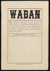 Waban, a chapter reprint from “King’s Handbook of Newton”