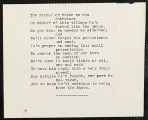 Poem about the Father of Waban [Lewis H. Bacon]
