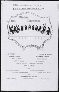 Program for Waban Minstrels, 1894