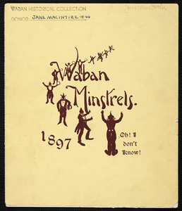 Program for Waban Minstrels, 1897