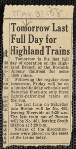 Tomorrow last full day for Highland trains