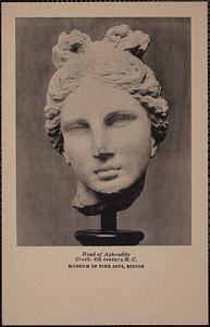 Head of Aphrodite. Greek, 4th century B. C. Museum of Fine Arts, Boston