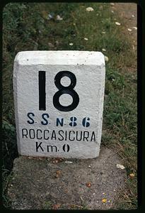 Road marker, Roccasicura, Italy