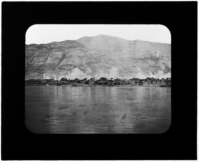 Buildings along a river