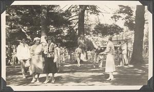 Groups of people walking around Tanglewood