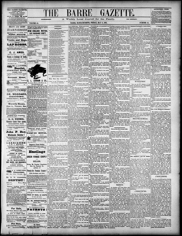 Barre Gazette. May 06, 1881 - Digital Commonwealth