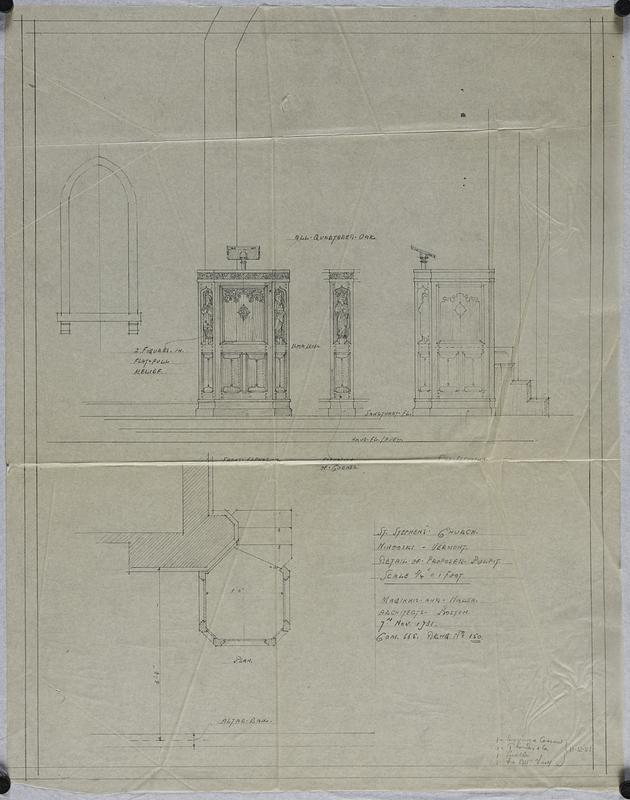 Detail of proposed pulpit