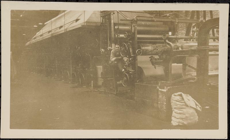 Paper-making machinery with worker