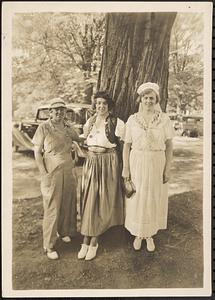 Gladys Johnson, and two unidentified women in costume