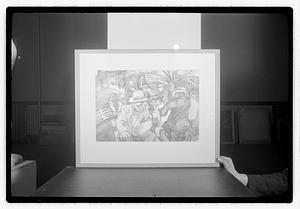 Modern art c/o Collier Copies of oils & watercolor & 2 statues