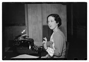 Miss Mabel Goguem typewriter demonstration