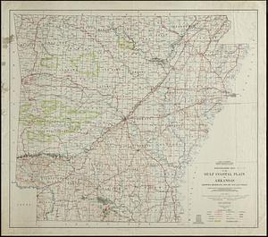 Topographic map of the Gulf coastal plain of Arkansas