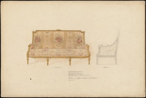 Louis XVI sofa in dull gold