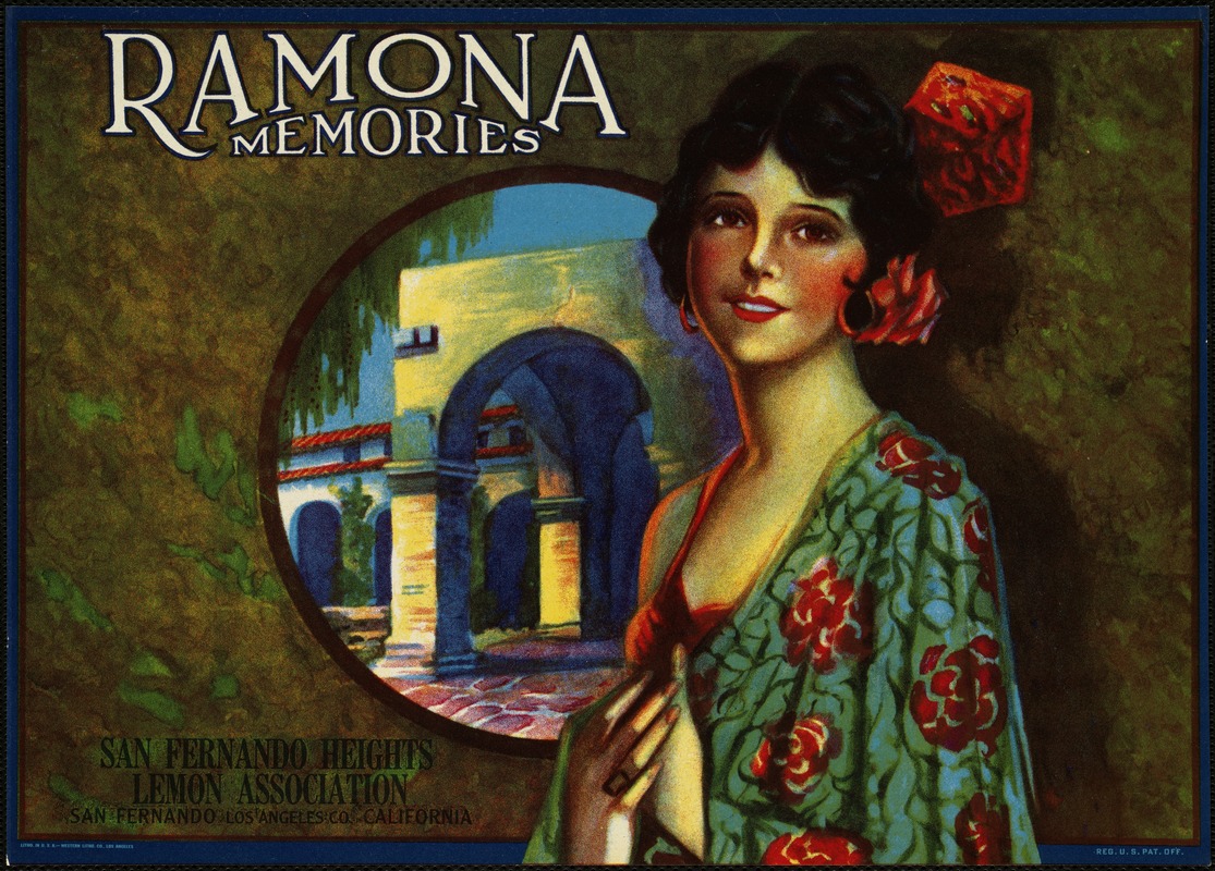 Ramona Memories. San Fernando Heights Lemon Association, San Fernando California, Los Angeles Co.