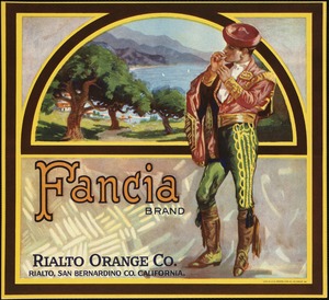 Fancia Brand. Rialto Orange Co., Rialto, San Bernardino Co., California