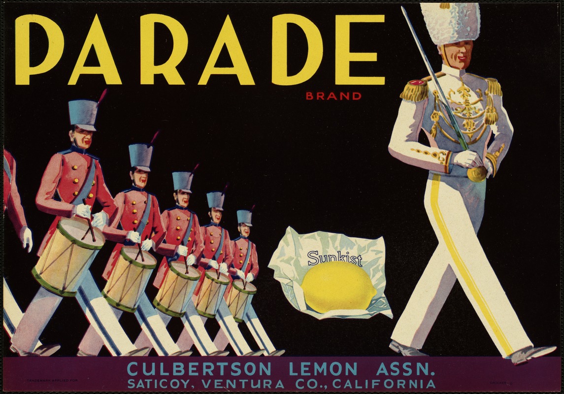 Parade Brand. Culbertson Lemon Assn., Saticoy, Ventura Co., California