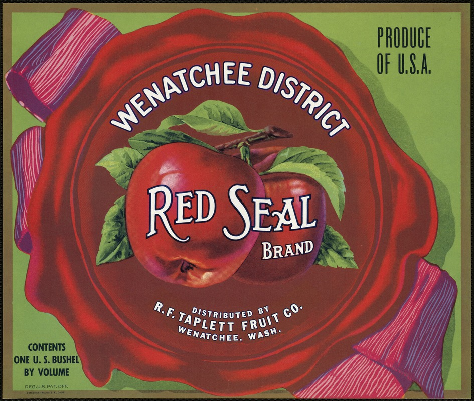 Red Seal Brand. Wenatchee District. Distributed by R.F. Taplett Fruit Co., Wenatchee, Wash.