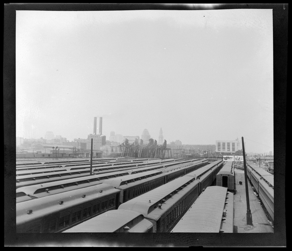 Railroad yards from Broadway Bridge, Boston