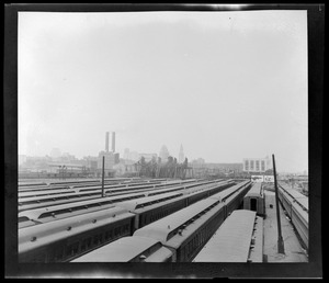Railroad yards from Broadway Bridge, Boston