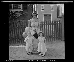 Woman and two children, Chestnut Street Day