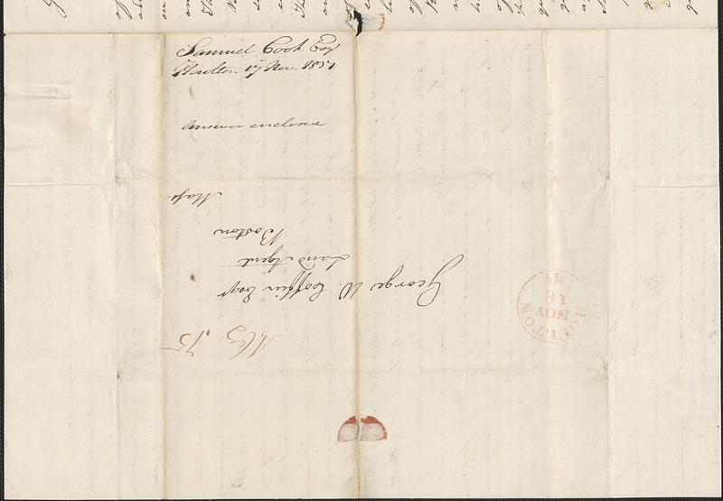 Samuel Cook to George Coffin, 17 November 1837 - Digital Commonwealth