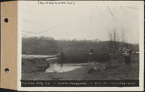 Collins Manufacturing Co., dam and headgates, Wilbraham, Mass., Mar. 15, 1933