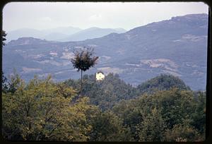 View of Santuario della Madonna di Vallisbona, Roccasicura, Italy