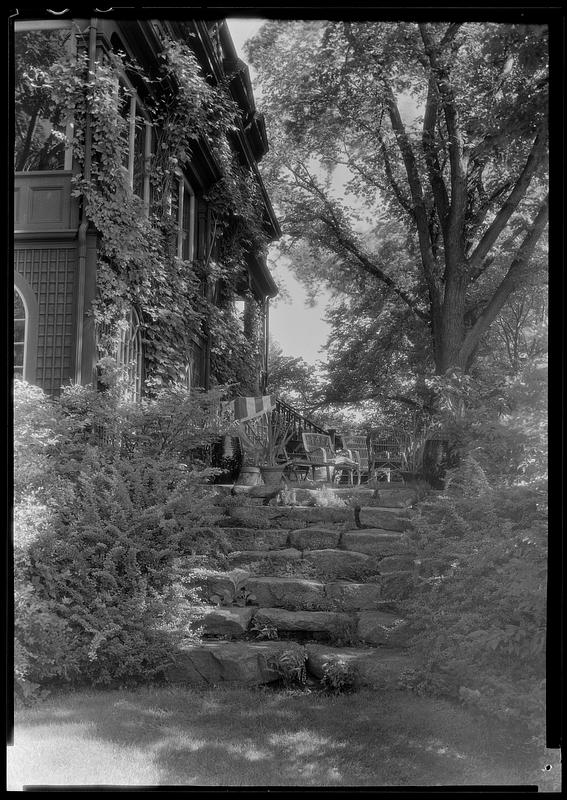 The terrace from below rock stairway, at Mrs. Gordon Abbott's Digital