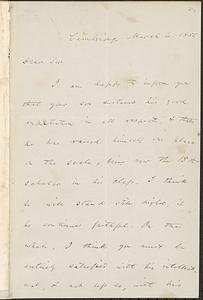 Letter from James Walker to Zadoc Long, March 4, 1856