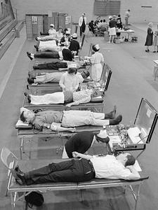 Southeastern Massachusetts Technological Institute students donating blood, New Bedford