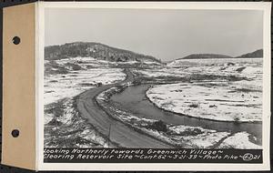 Contract No. 62, Clearing Lower Middle and East Branches, Quabbin Reservoir, Ware, New Salem, Petersham and Hardwick, looking northerly towards Greenwich Village, Greenwich, Mass., Mar. 21, 1939