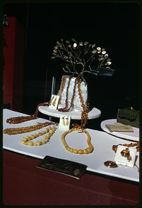 A display of necklaces