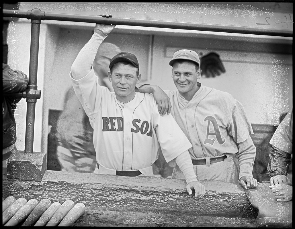 Roy Johnson of the Red Sox and Bob Johnson of the Athletics, Fenway