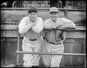 Roy Johnson of the Red Sox and Bob Johnson of the Athletics