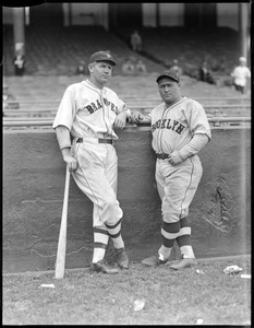 Art Shires of the Braves and Hack Wilson of the Dodgers, Braves field