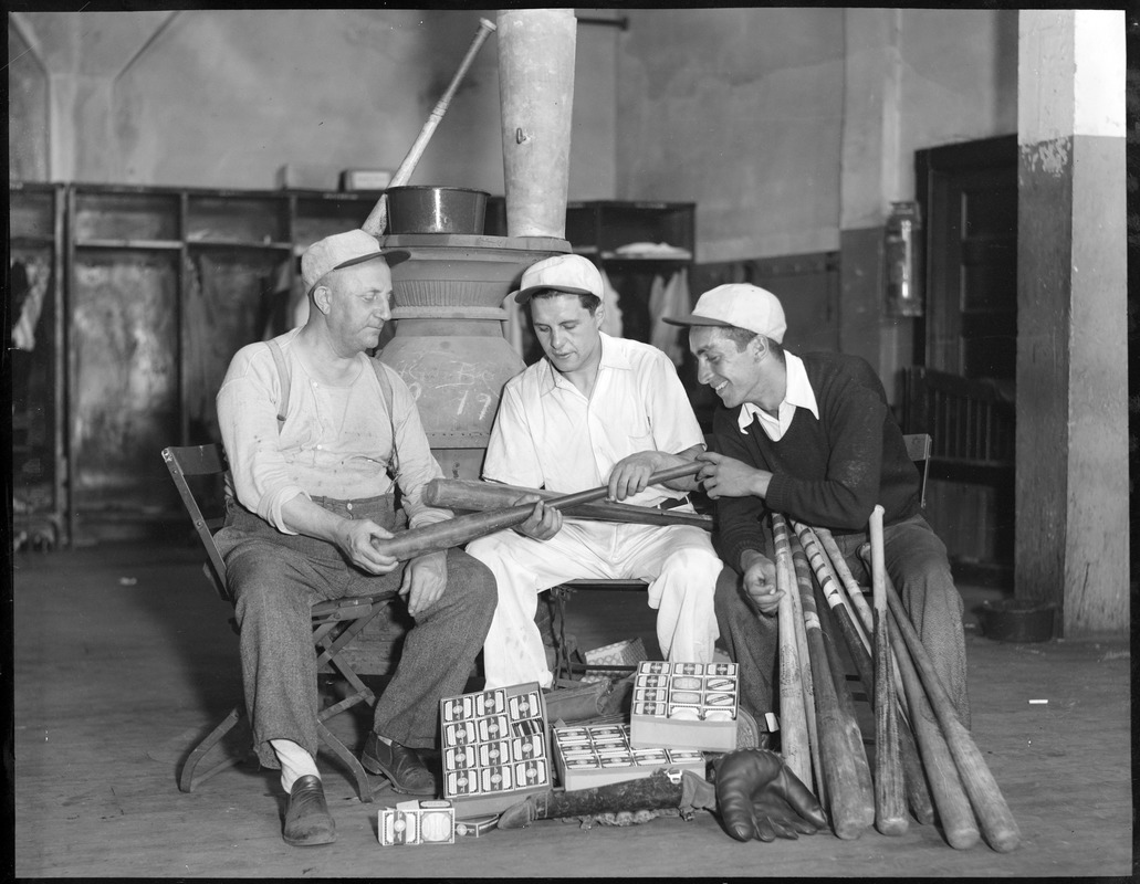 Red Sox trainer Bits Bierhalter, left, and his assistants, Moe Gottlieb, center, and John Orlando