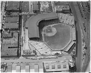 Aerial view of Braves field