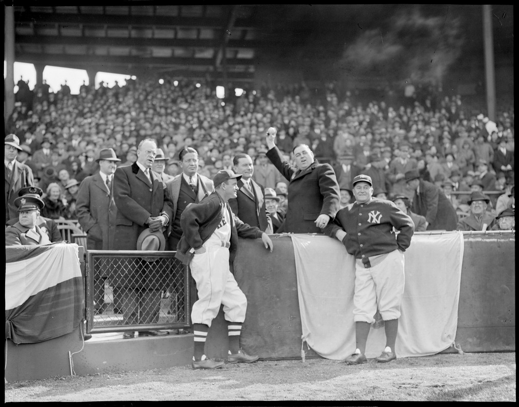 Gov. Hurley throws out the first ball at Fenway