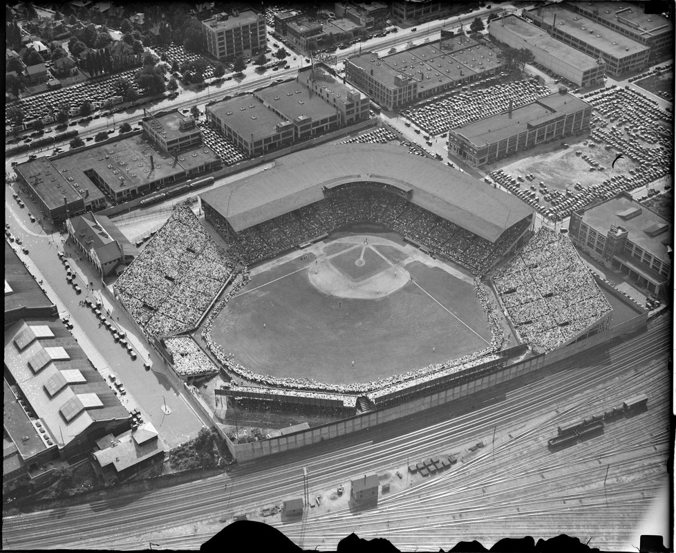 Aerial view of Braves field