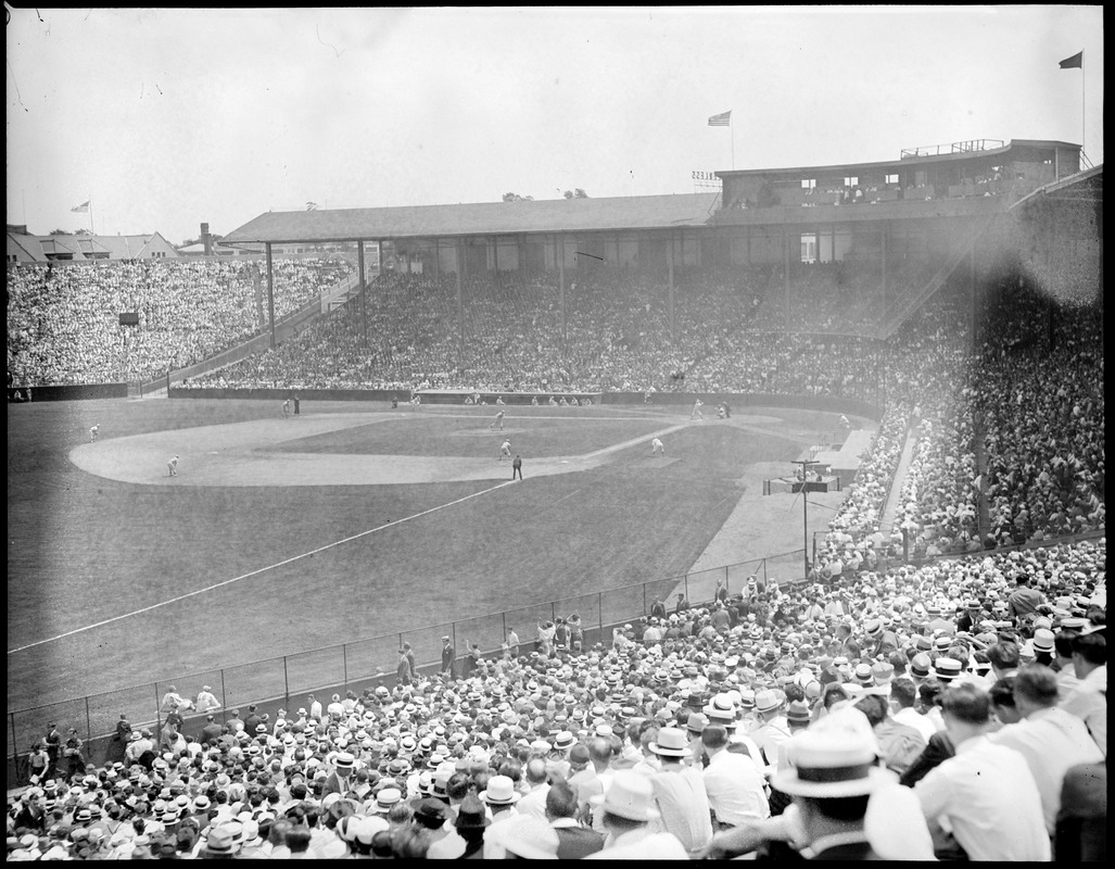 Infield area during game at Braves field