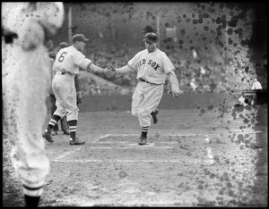 Jimmy Foxx crossing Red Sox home plate