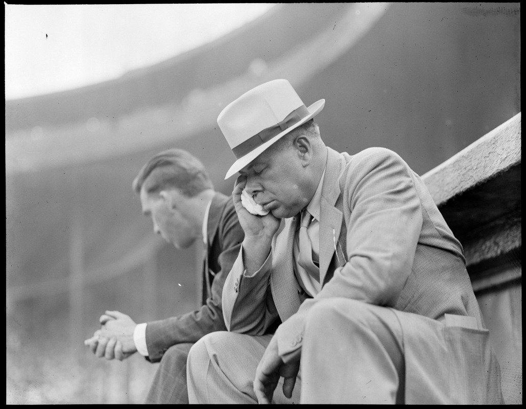 Nelson sleeping at ballpark.