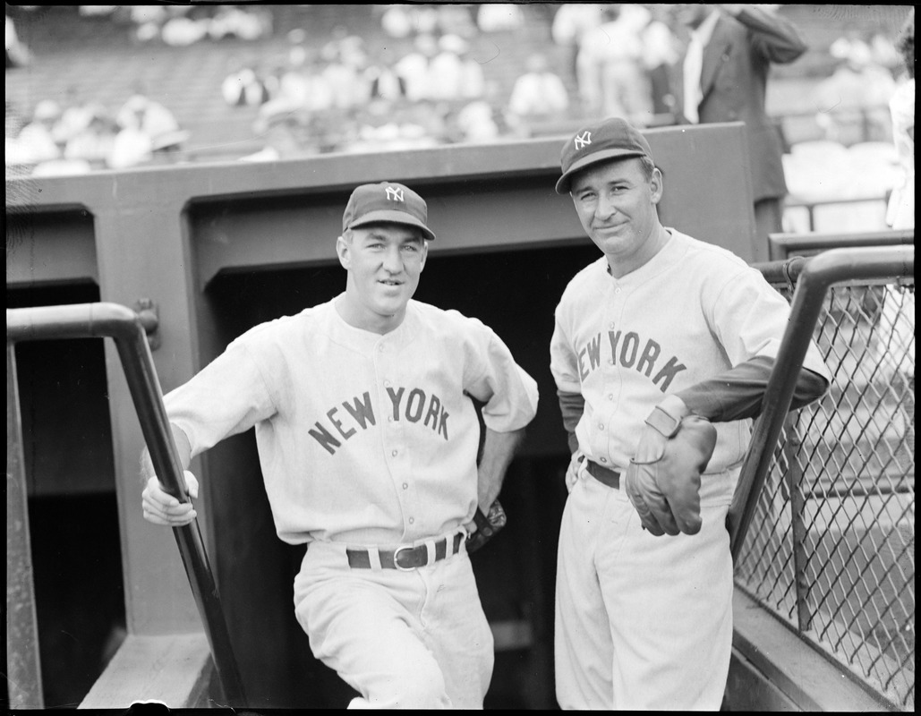 NY Yankees Johnny Murphy and Irving "Bump" Hadley at Fenway