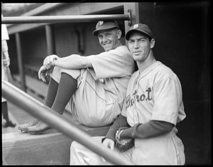 Red Sox second baseman Bobby Doerr and Cleveland Indians pitcher Bob Feller  - Digital Commonwealth