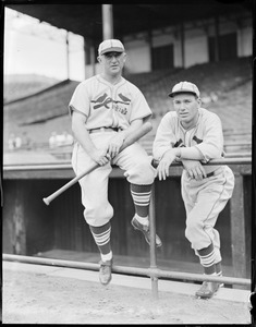 Dizzy Dean (St. Louis Cardinals) and Frankie Frisch at Braves field