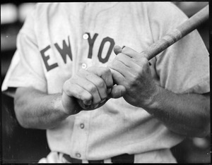 Babe Ruth hands on bat